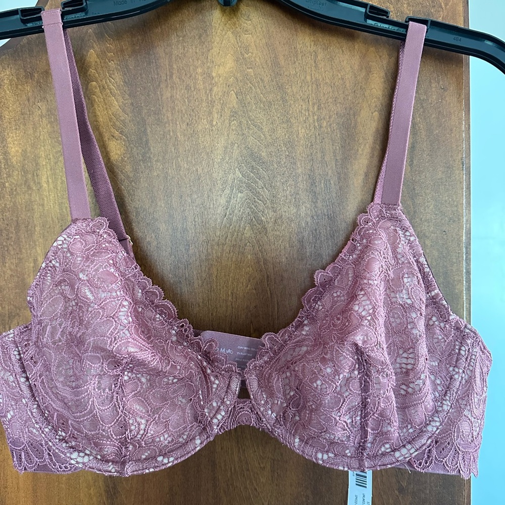 Soma Lace Underwire Bra in Dusty Rose